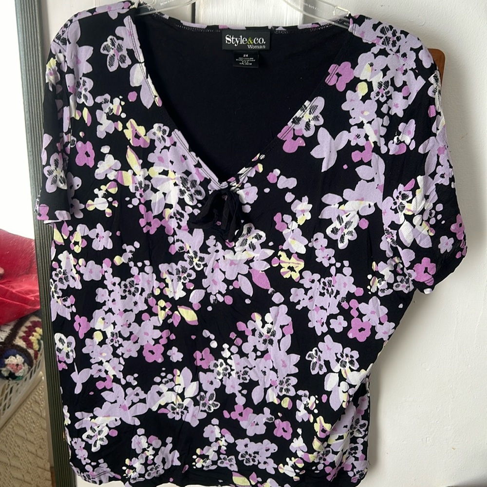 Black purple top style 2x